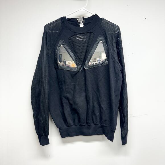 The Ragged Priest Women's Black Mirrored Long Sleeve Crewneck Sweater Size L - Picture 1 of 5